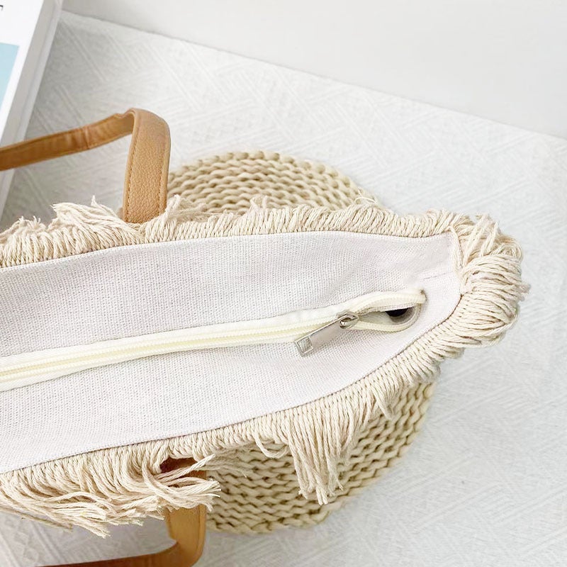 Tassel Bag Embroidered Large Capacity Handbag Beach Bag Women'S Bag Fashion Sale - Image 5