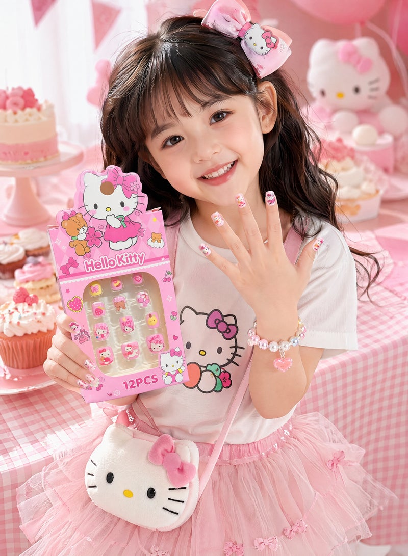 Sanrio Press-On Nails for Girls - Kuromi, Hello Kitty, My Melody, Cinnamoroll, Pochacco, Pompompurin - 6 Pack - Image 3