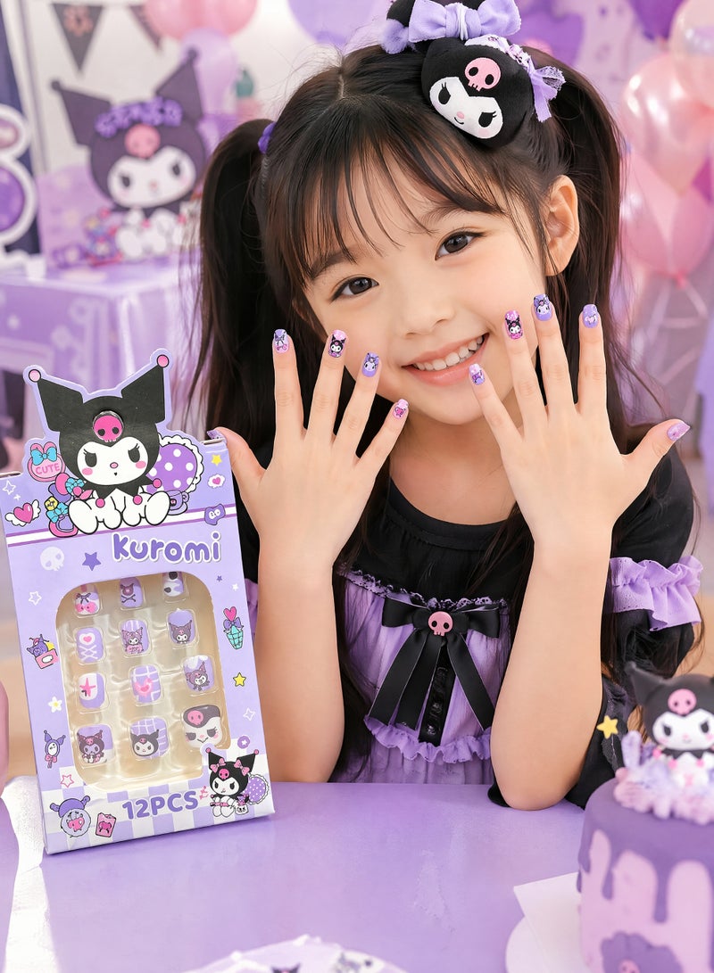 Sanrio Press-On Nails for Girls - Kuromi, Hello Kitty, My Melody, Cinnamoroll, Pochacco, Pompompurin - 6 Pack - Image 5