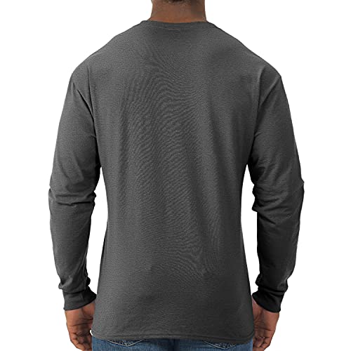 Jerzees Unisex Adult Dri-Power Long Sleeve T-Shirt Fashion t Shirts, Heather Black, 3X-Large US - Image 3