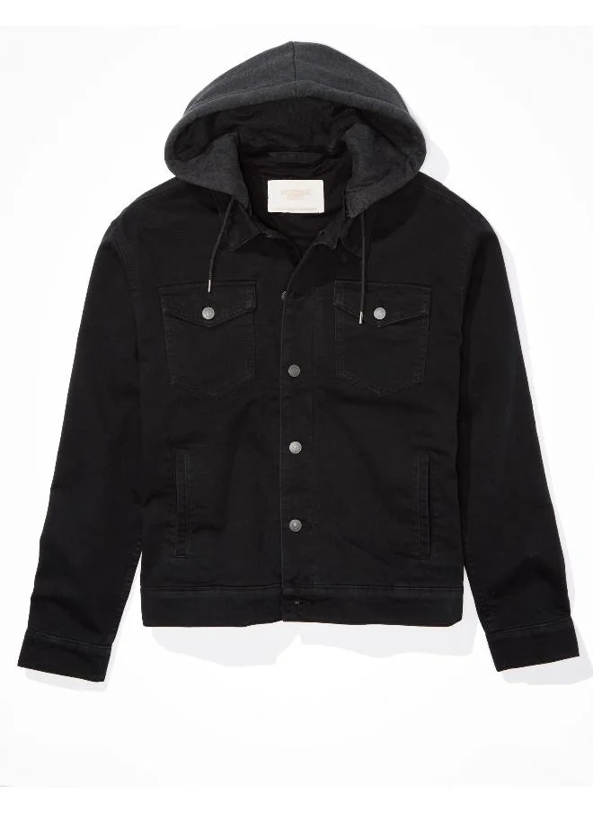 American Eagle Hooded Canvas Trucker Jacket