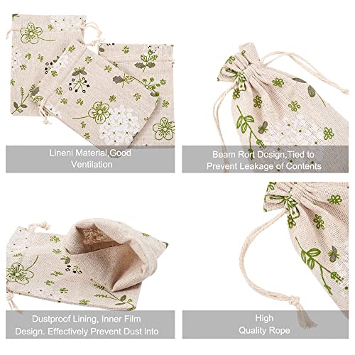 KISSITTY 50 Pack Cotton Cloth Storage Bags with Drawstring 5.5x3.9 Inch Flower Printed Reusable Jewelry Gift Pouches for Wedding Party Favor - Image 3