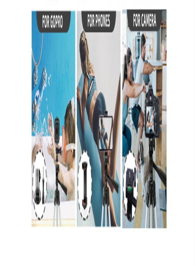 Smartphone Tripod With Bluetooth Remote Silver/Black - Image 5