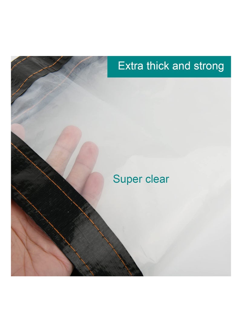 SYOSI Clear Tarp, 2 Pcs 39x39IN Heavy Duty Tarp Cover Waterproof Tarpaulin PVC Tarpaulin with Grommets Multi Purpose for Gardening Camping Traveling UV-Ray Clear Greenhouse Plastic Cover for Garden Patio  - Image 5