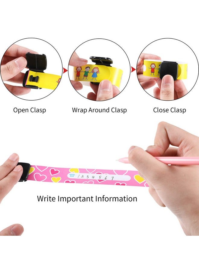 Chinco 14 Pieces Kids Safety Id Wristband Reusable Identification Bracelets Waterproof Id Band Children Id Wristband For Boys And Girls (Classic Style) - Image 3