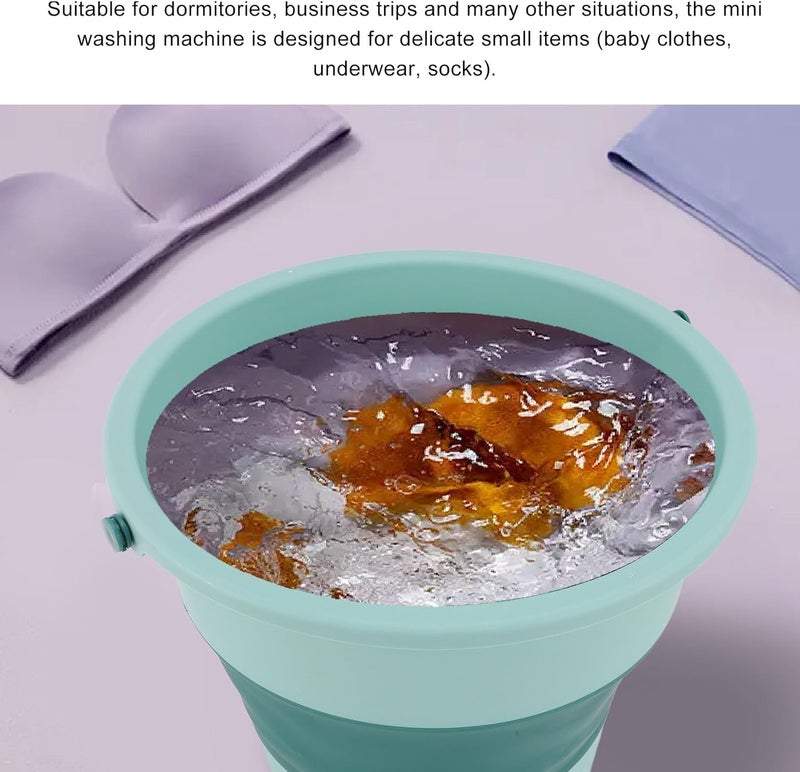 Asixxsix Portable Washing Machine, Foldable Washing Machine with Bucket, Compact Mini Washer for Underwear, Socks and Baby Clothes, Travel, Camping, Apartments, Hotels - Image 4