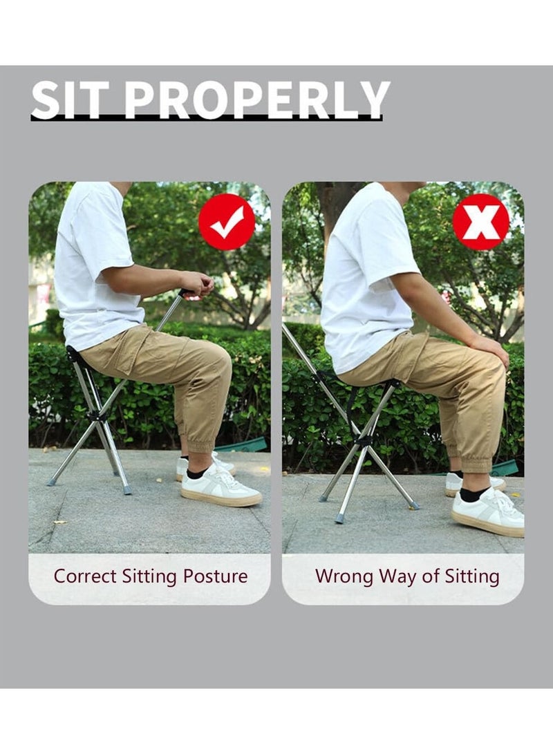 والالا عصا مع مقعد، كرسي قابل للطي محمول، خفيف الوزن حتى 0.6 كجم، كراسي تخييم عصا التسلق، مناسب للرجال والنساء وكبار السن والأشخاص ذوي الإعاقة، مقبض منحني - Image 5