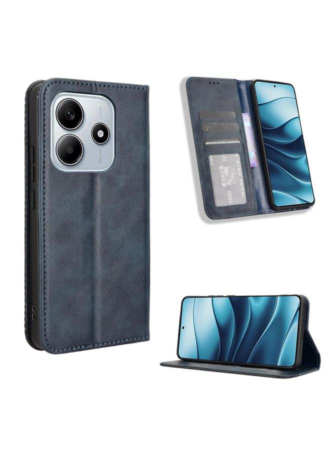 S-TOP Case For Redmi Note 14 4G Global 163.25mm Magnetic Buckle Retro Texture Leather Phone Case - Image 1