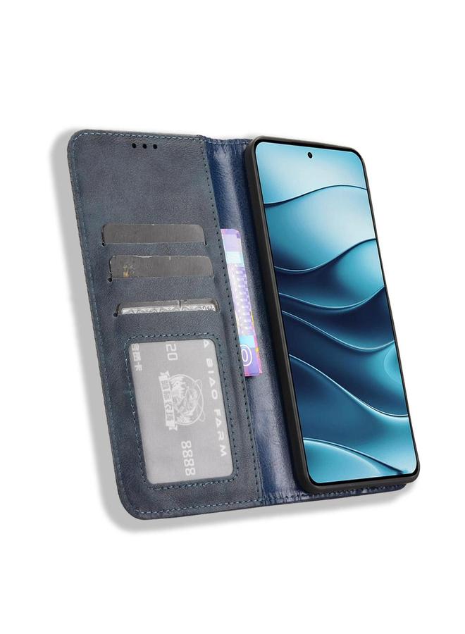 S-TOP Case For Redmi Note 14 4G Global 163.25mm Magnetic Buckle Retro Texture Leather Phone Case - Image 4