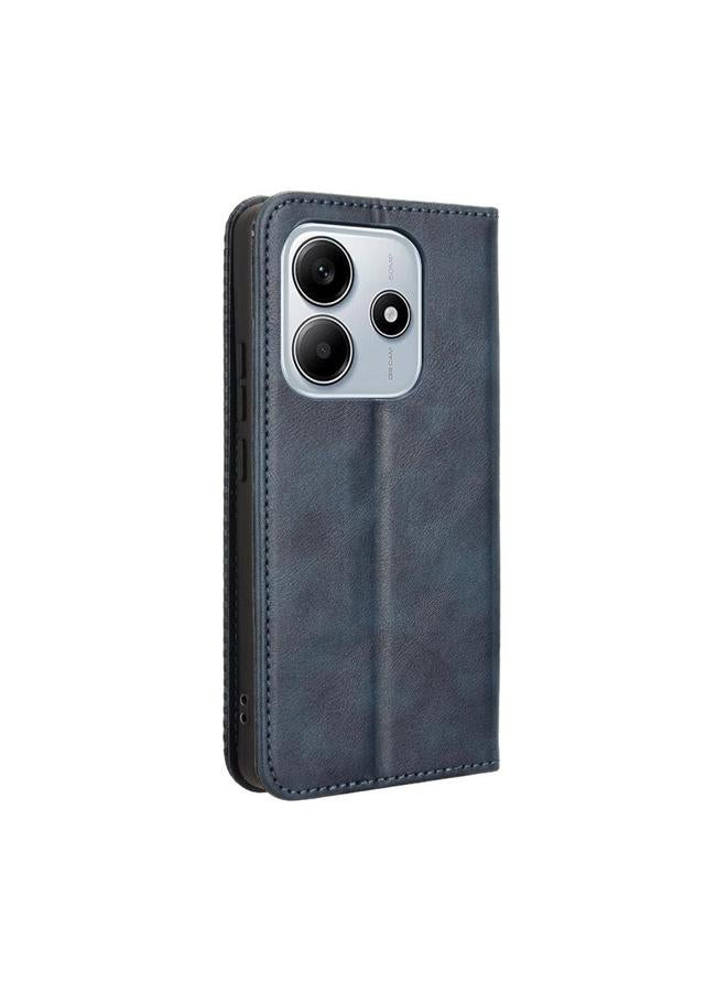 S-TOP Case For Redmi Note 14 4G Global 163.25mm Magnetic Buckle Retro Texture Leather Phone Case - Image 3