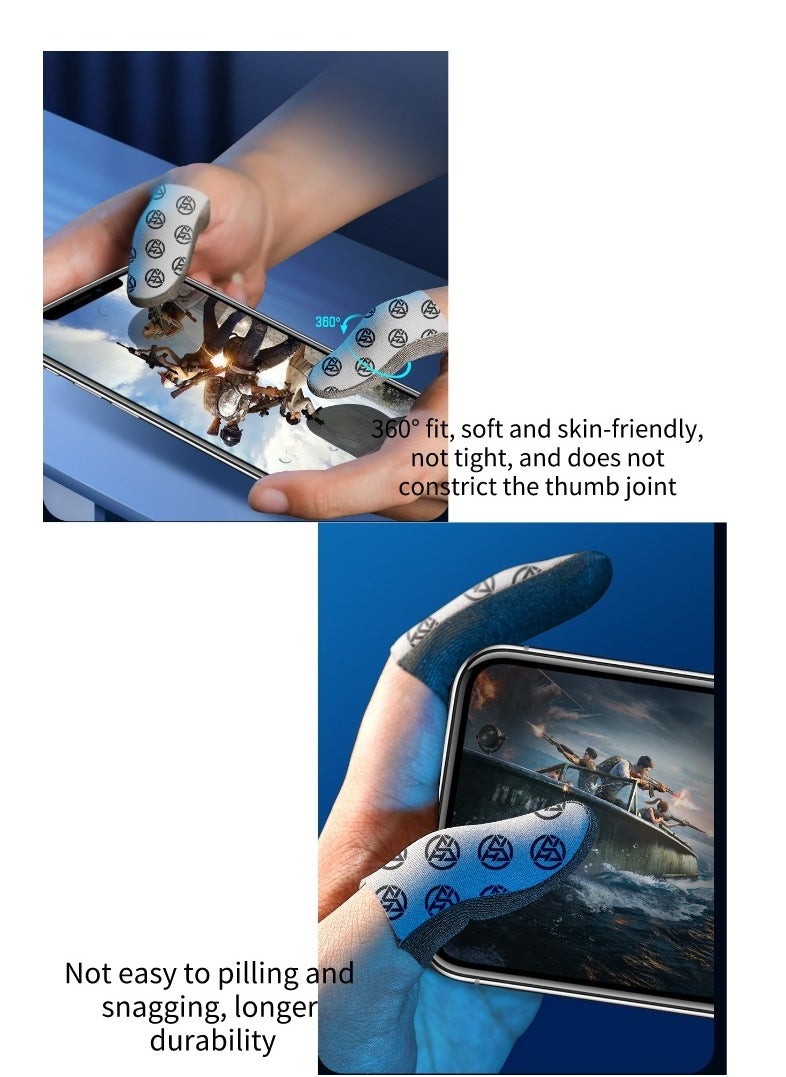 FlyDigi - 2-Pack of Silver Cloth Mobile Game Finger Cots Extremely Thinmaterial Zero Contact Breathable Extremely Sensitive With Storage Box - Image 1