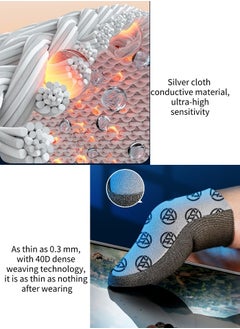FlyDigi 2-Pack of Silver Cloth Mobile Game Finger Cots Extremely Thinmaterial Zero Contact Breathable Extremely Sensitive With Storage Box  - Image 3