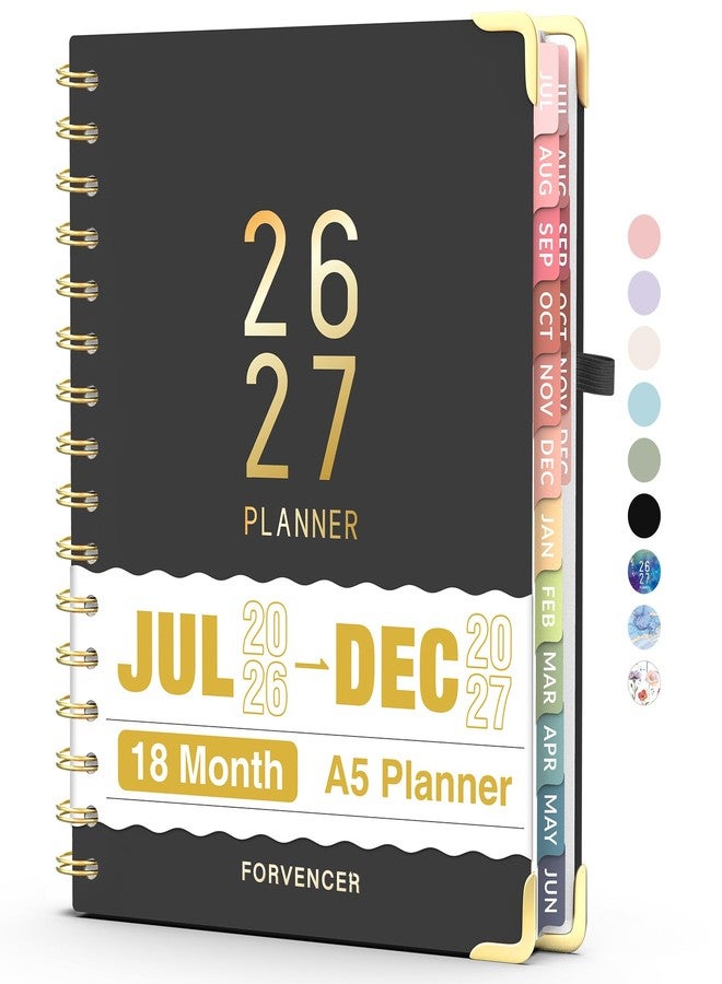 Forvencer Jul 2025 - Dec 2026 Planner, Forvencer Academic Planner 2025-2026, 18 Month Daily Planner, 8.5" x 11", Weekly & Monthly Agenda Book, Hardcover Calendar Book, School Supplies for Student Teacher, - Image 1