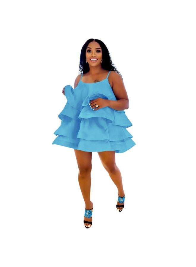 0442 European And American Fashion Women's Clothing Popular U-collar Strap Pettiskirt Satin Skirt New