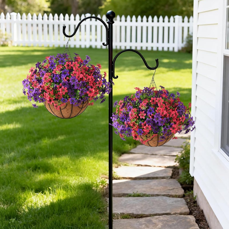 ZFProcess 1.77 inch Large Flowers Artificial Faux Hanging Plants Flowers Basket for Summer Outdoor Decoration, Fake Silk UV Sun Resistant Look Real Daisy Eucalyptus for Porch Home Patio Balcony Yard - Image 5