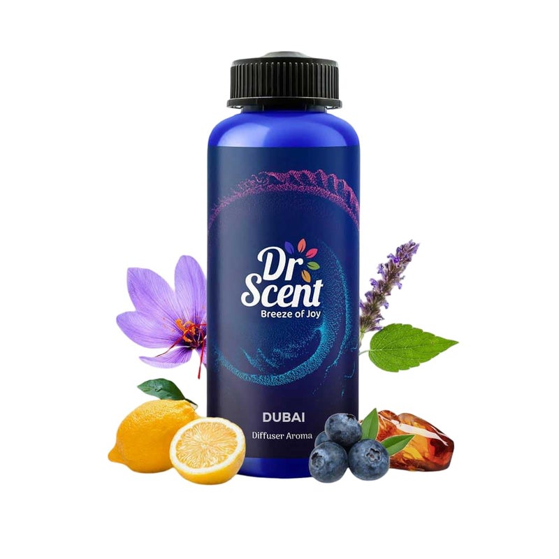 دكتور سينت زيت عطري دكتور سينت دبي  مل - توت أزرق، يانسون، ليمون، أرز، باتشولي، روزماري، جلد، بخور، زعفران، مسك أبيض وعنبر | مثالي للمكاتب والمنازل والمحلات التجارية - Image 1