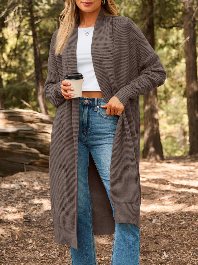 LILLUSORY Long Cardigan Sweaters for Women Fall Trendy Oversized Open Front Winter Coat Blazer 2025 Cozy Chunky Knit Sweater Jacket Outwear Coats LightCamel S - Image 2