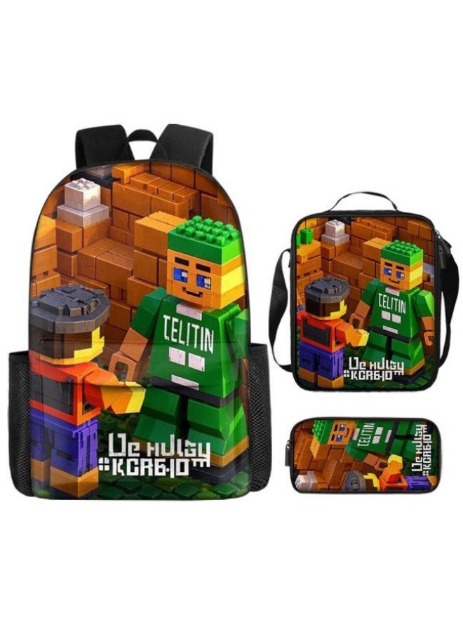 The latest universal cartoon new three-piece schoolbag (for students, teenagers, children) - 454  - Image 2