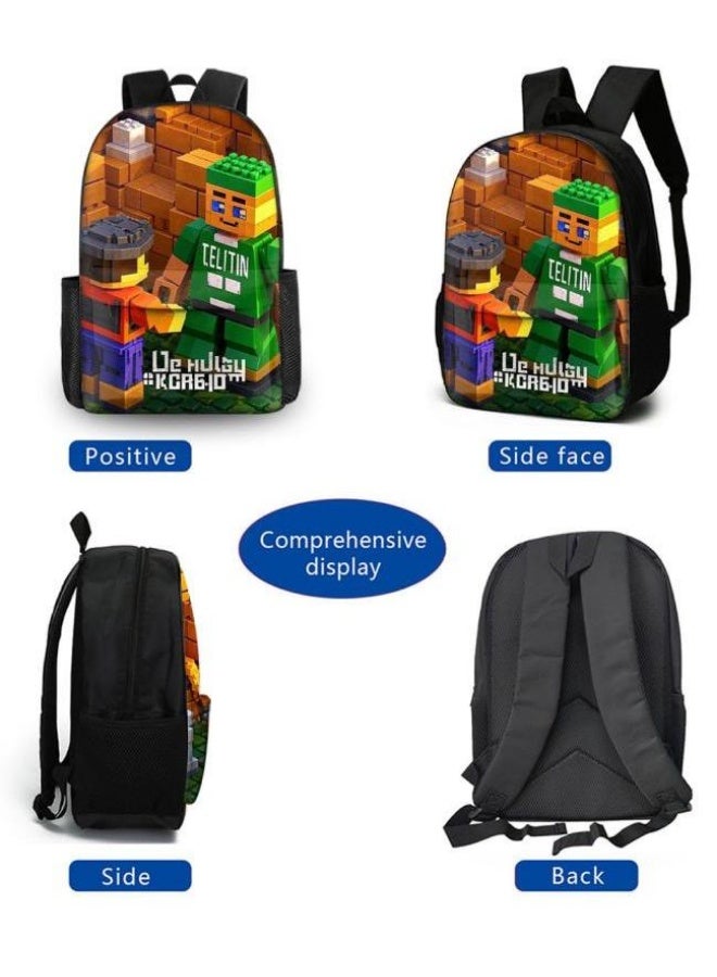 The latest universal cartoon new three-piece schoolbag (for students, teenagers, children) - 454  - Image 3
