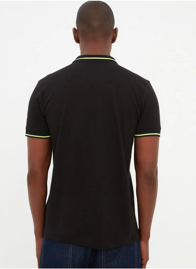 trendyol Contrast Edge Half Zip Polo