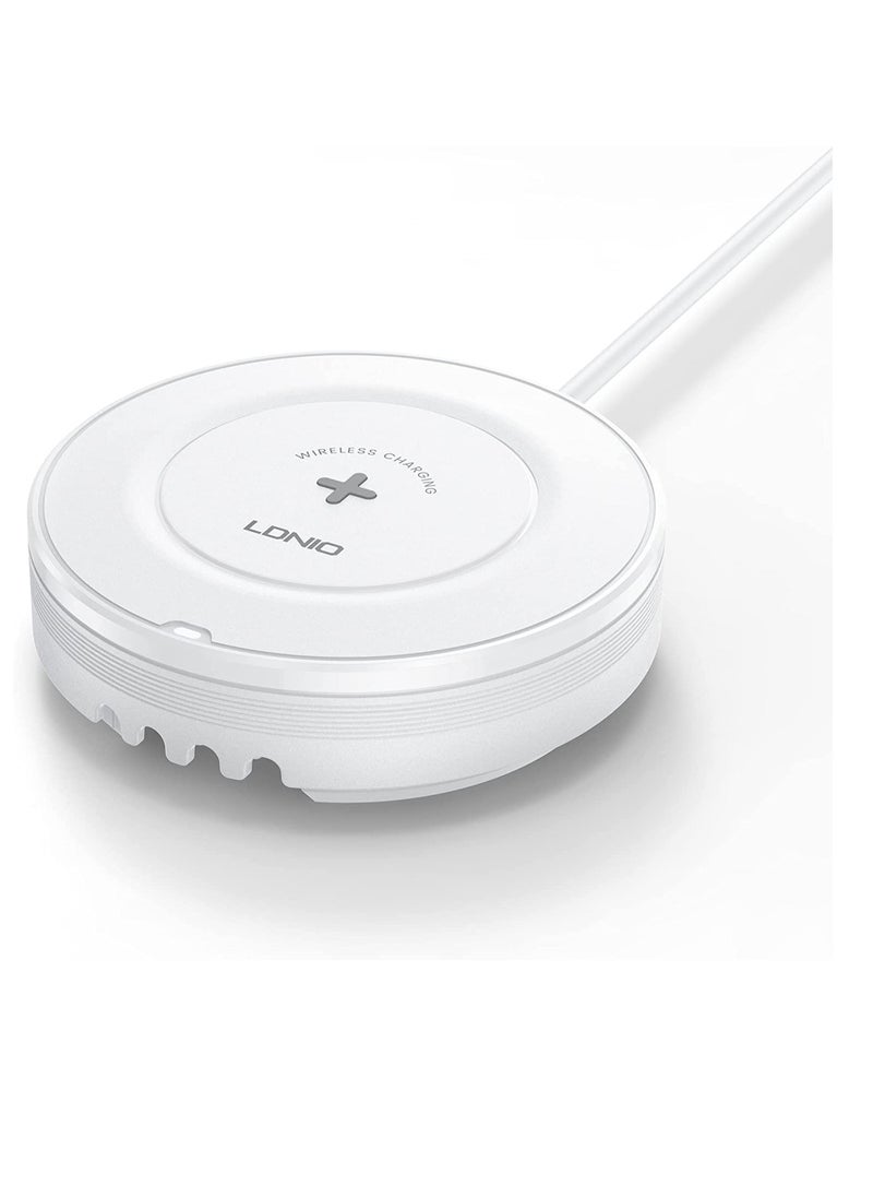 إل دينو - محطة شحن لاسلكية للكمبيوتر المكتبي AW003 5 في 1 مزودة بقدرة 15 وات لاسلكي + PD20W + QC18W + 2 معرف تلقائي 12 وات متوافق مع جميع سلاسل IPHONE 16 /15/14/13/12/11 / XS MAX وجميع أجهزة ANDROID - Image 1