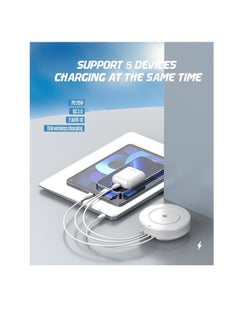 LDNIO Desktop Wireless Charging Station AW003 5 In 1 charging station with 15W wireless + PD20W + QC18W+2Auto-ID 12W COMPATIBLE WITH ALL IPHONE SERIES 16/15/14/13/12/11/XS MAX AND ALL ANDROID DEVICES  - Image 5