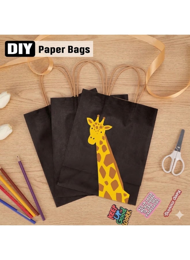 971 Junction Premium Black Gift Bags with Handles, Black Kraft Paper Gift Bags (10 Pcs) – 22 x 27x11cm Large Matte Tote Bags, Eco-Friendly Heavy Duty Matte Kraft Paper Bags for Weddings, Birthdays, Retail, Party Favors Shopping, and DIY Gifts - Image 4