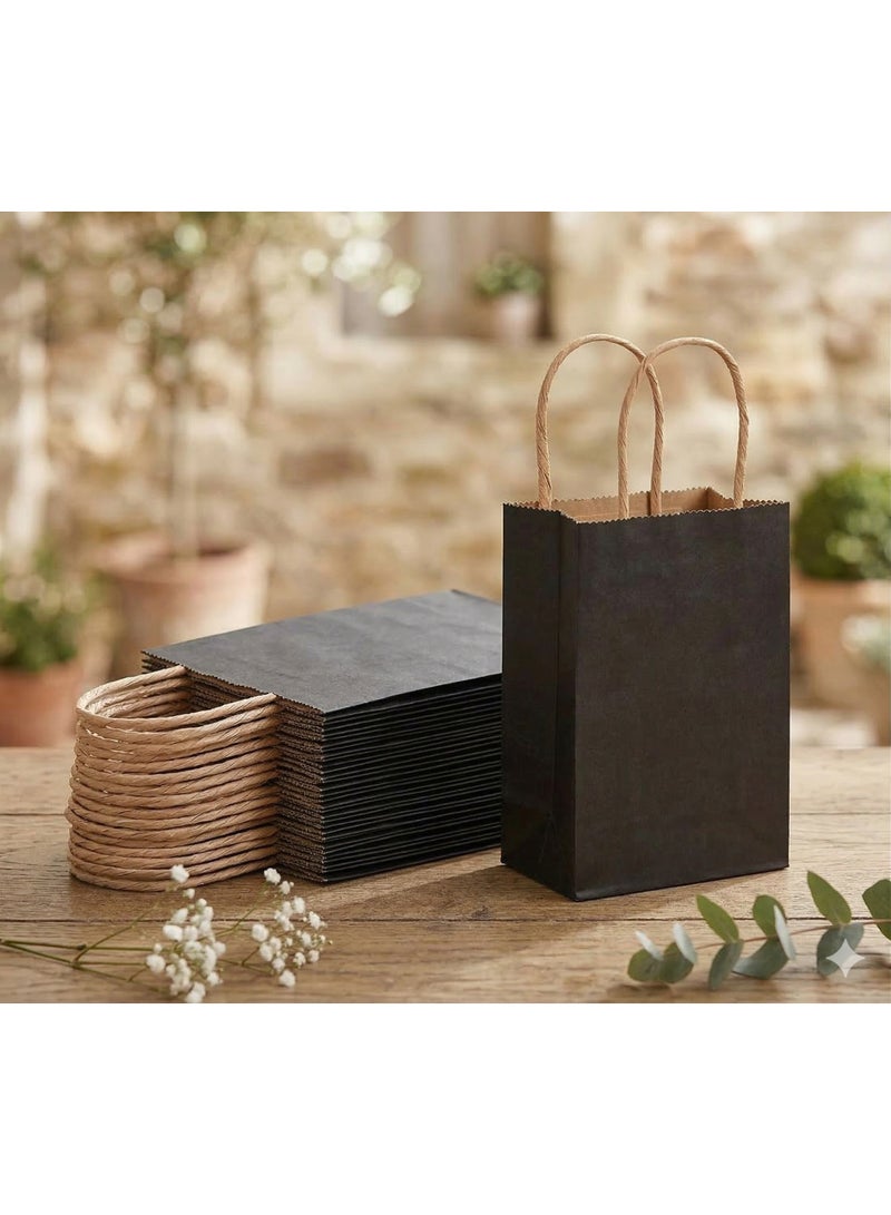 971 Junction Premium Black Gift Bags with Handles, Black Kraft Paper Gift Bags (10 Pcs) – 22 x 27x11cm Large Matte Tote Bags, Eco-Friendly Heavy Duty Matte Kraft Paper Bags for Weddings, Birthdays, Retail, Party Favors Shopping, and DIY Gifts - Image 2