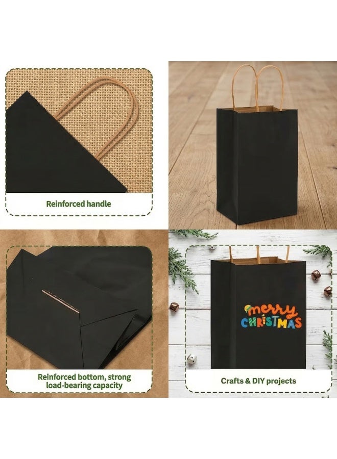 971 Junction Premium Black Gift Bags with Handles, Black Kraft Paper Gift Bags (10 Pcs) – 22 x 27x11cm Large Matte Tote Bags, Eco-Friendly Heavy Duty Matte Kraft Paper Bags for Weddings, Birthdays, Retail, Party Favors Shopping, and DIY Gifts - Image 5