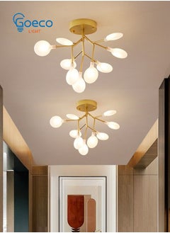 Goeco LED Chandelier Gold Hanging Light Warm Light  - Image 3