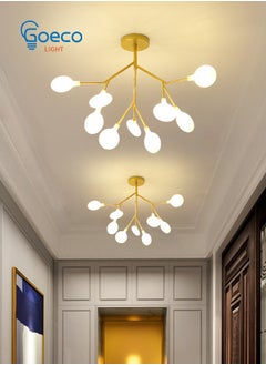 Goeco LED Chandelier Gold Hanging Light Warm Light  - Image 2