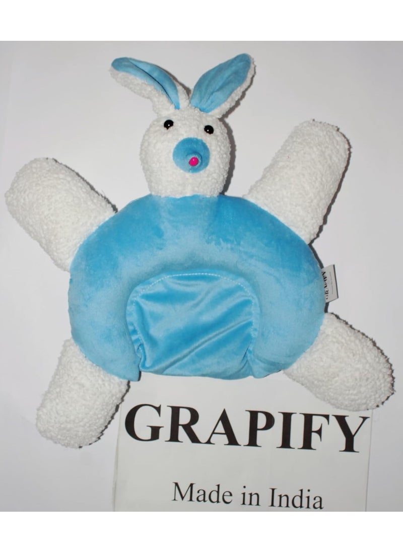 Grapify Grapify Black Mustard Seeds New Born Baby Head Shaping Rabbit Design Piliow 06 Months Blue 