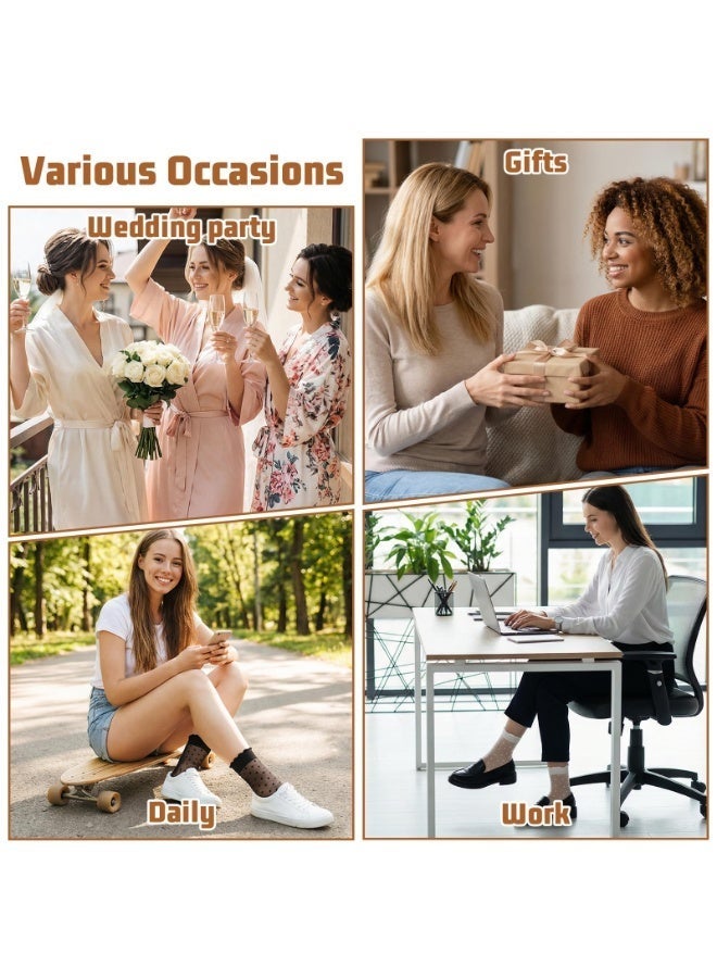 6 Pairs Frilly Lace Ruffle Sheer Socks, Transparent Thin Ankle Socks, Ladies Breathable See Through Socks for Summer Daily Wear - Image 5