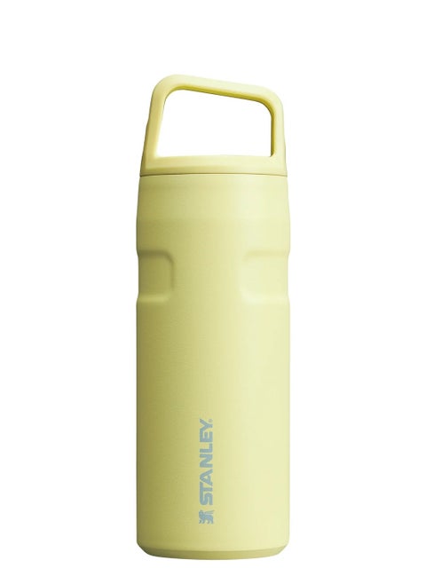 Stanley ice flow water bottle with 473ml carrying cap with roll-up lid with wide opening and anti-leakage suitable for travel and sports-Citron