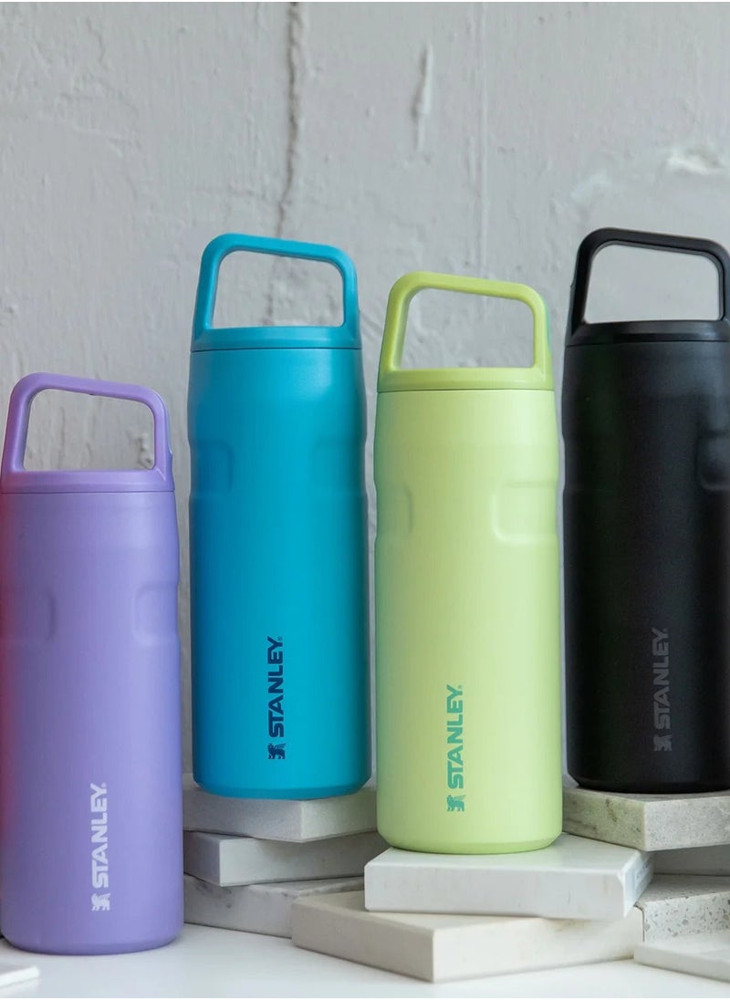 Stanley ice flow water bottle with 473ml carrying cap with roll-up lid with wide opening and anti-leakage suitable for travel and sports-Citron