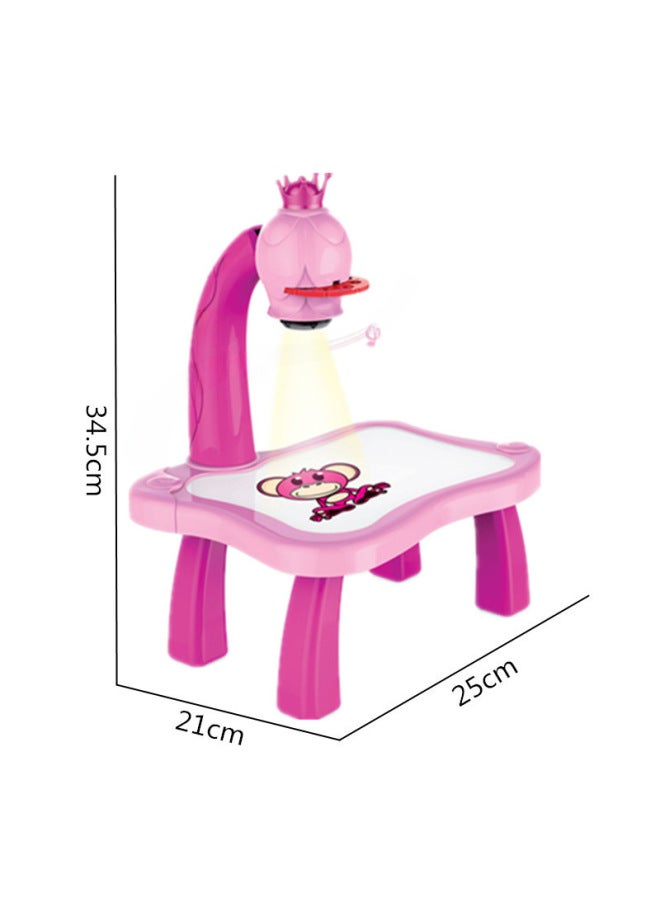 Fawn Projection Drawing Board Table Children's Educational Dinosaur Projection Drawing Table Early Education Learning Toys-Color:Small Dinosaur Projection Drawing Table (blue)