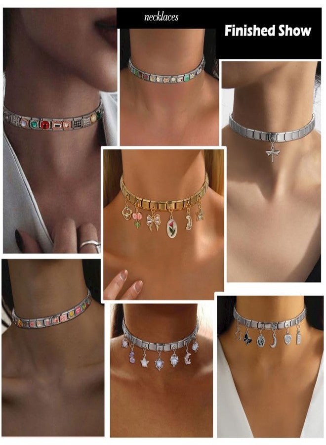 papasgix Italian Charm Bracelet Charms Silver Pack Links Bulk with Opening Tool 9mm Italian Charms 10 Flowers Italian Modular Bracelet Links Handmade DIY Jewelry Moon Sun - Image 5