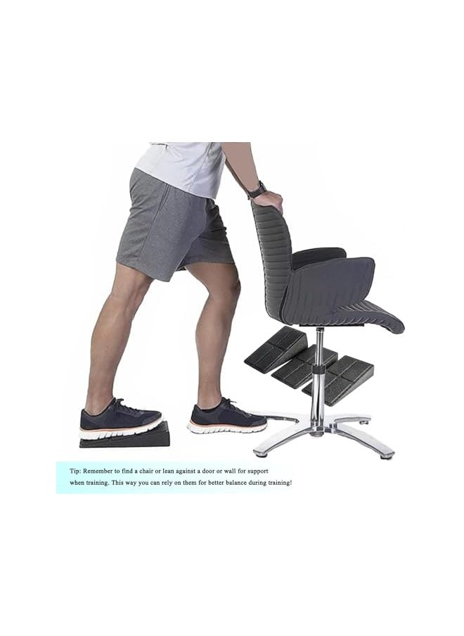 PROMASS - Squat Wedge Block, Heavy Duty 3Pcs Foam Foot Ankle Knee Stretcher Leg Extender, Adjustable Angles Non-Slip Squat Wedge Ramp Slant Board For Heel Elevated Squat, Calf Raise, Yoga, Pilates - Image 1
