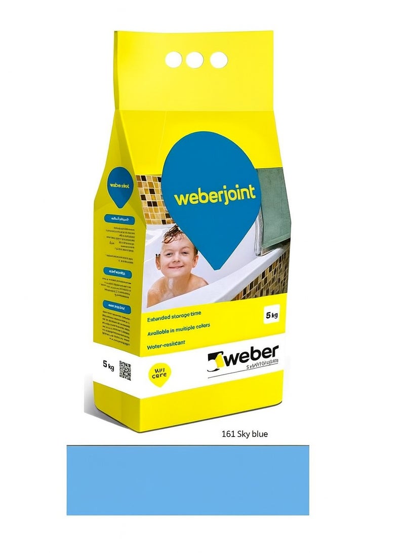 Weber Tile Grout(SKY BLUE)Cement-Based Pre-Mixed Tile Joint Grout 5Kg - Image 1