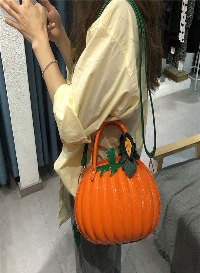 QZUnique Pumpkin Shoulder Bag 3D Glossy PU Purses Halloween Novelty Crossbody Bag holiday Party Gift Candy Bag - Image 5