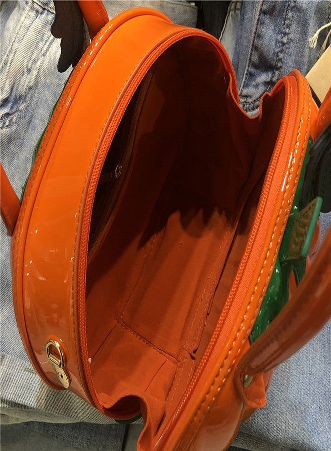 QZUnique Pumpkin Shoulder Bag 3D Glossy PU Purses Halloween Novelty Crossbody Bag holiday Party Gift Candy Bag - Image 2
