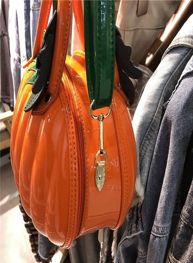 QZUnique Pumpkin Shoulder Bag 3D Glossy PU Purses Halloween Novelty Crossbody Bag holiday Party Gift Candy Bag - Image 3