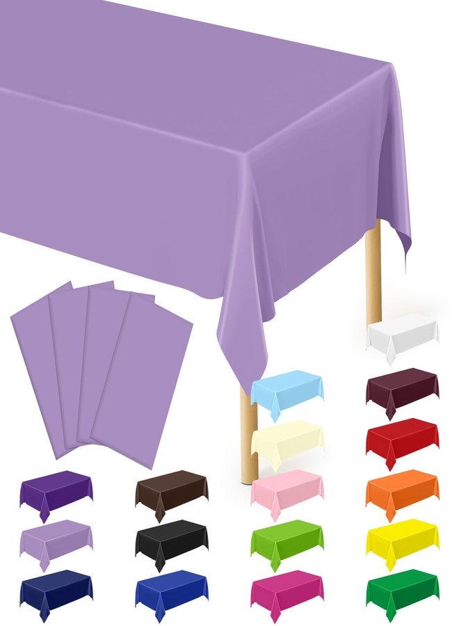 QZYL 4 PCS Plastic Table Cloth Disposable, 54x108 Inches Leakproof Rectangle Tablecloth, Heavy-Duty for Restaurant Party Decorations, Outdoor Picnic Tablecloth Congratulations Decorations - Image 1