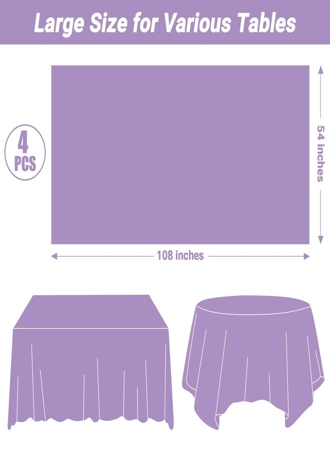QZYL 4 PCS Plastic Table Cloth Disposable, 54x108 Inches Leakproof Rectangle Tablecloth, Heavy-Duty for Restaurant Party Decorations, Outdoor Picnic Tablecloth Congratulations Decorations - Image 2