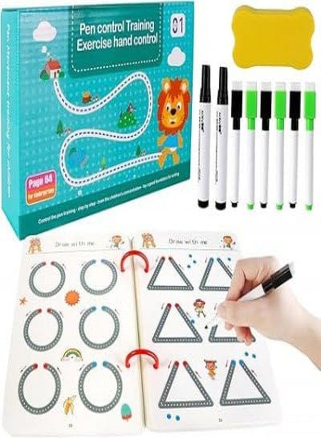 MITVIK Magical Tracing Workbook Set – 64 Pages Reusable Handwriting Practice for Kids | Alphabet & Number Pen Control Book for Preschool Learning - Image 1