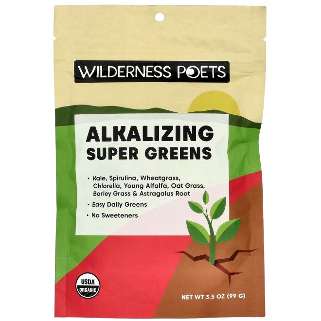 Wilderness Poets Alkalizing Super Greens 3.5 oz (99 g) - Image 1