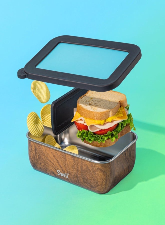 S'well Stainless Steel Bento Box, Teakwood, Fits One Large Entree Or Small Entree And Snack, Includes Removable Divider, Leakproof, Easy to Clean, Dishwasher Safe - Image 5