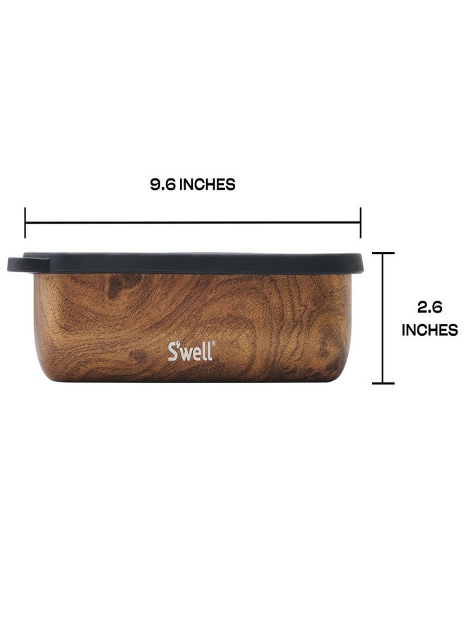 S'well Stainless Steel Bento Box, Teakwood, Fits One Large Entree Or Small Entree And Snack, Includes Removable Divider, Leakproof, Easy to Clean, Dishwasher Safe - Image 4
