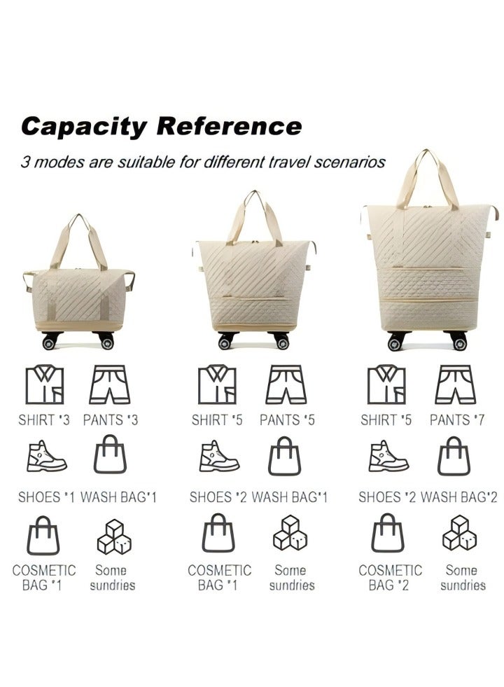 DUNISO Luggage Bag, foldable and detachable rolling luggage compartment, portable travel suitcase travel bag, suitable for men's and women's travel or business - Image 4