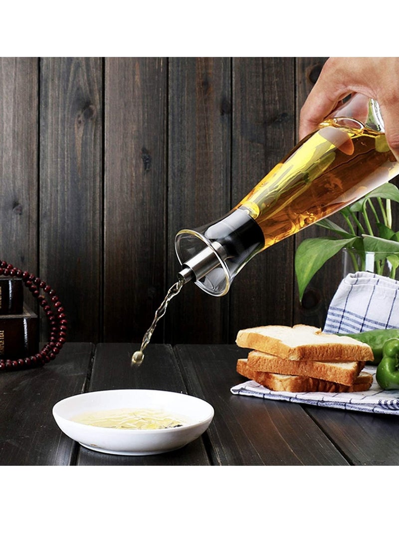 SYOSI Oil & Vinegar Dispenser Glass Bottle, 17oz Glass Olive Oil Bottle, No Funnel Needed Oil & Vinegar Dispenser Cruet for Kitchen, Leak Proof, Airtight, BPA-free, Olive Oil Carafe Decanter, Clear - Image 3